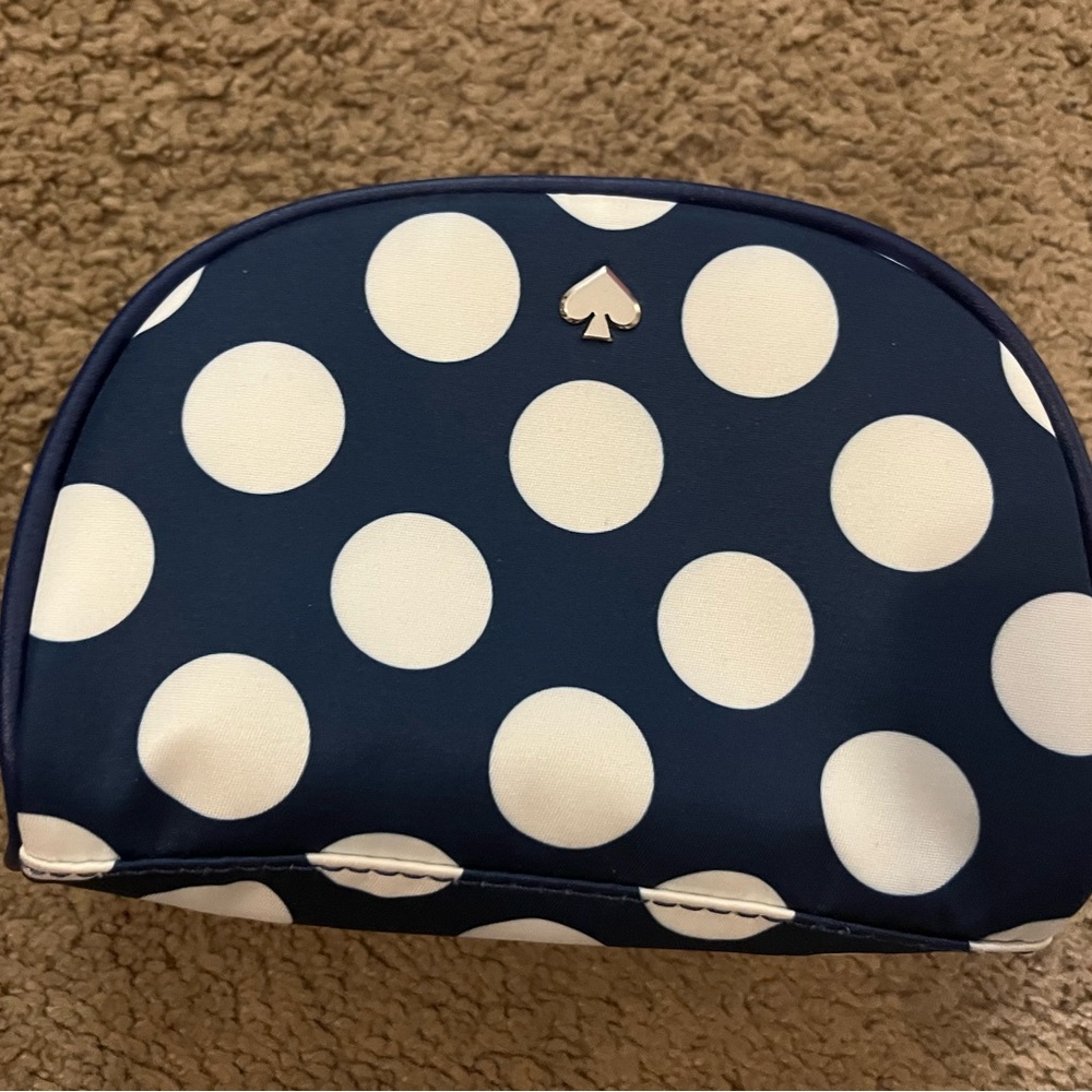Kate Spade Blue and White Polka Dot Pouch